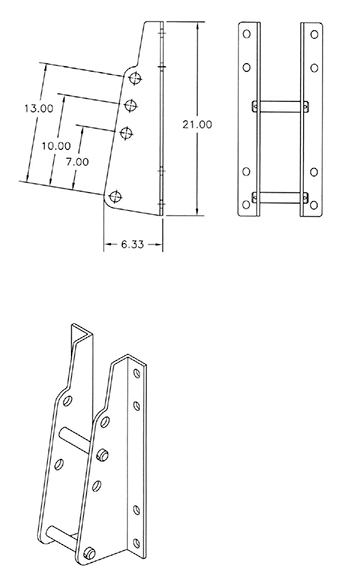 Pin-on Brackets – Designed for pin-on loaders with 1-1/8" pins (pair) - "Bolt-on" Brackets