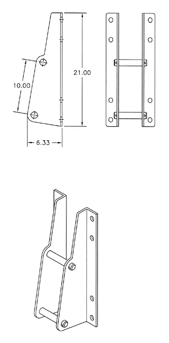Pin-on Brackets – Designed for pin-on loaders with 1-3/16" pins (pair) - "Bolt-on" Brackets
