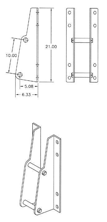 Pin-on Brackets – Designed for pin-on loaders with 1-1/4" pins (pair) - "Bolt-on" Brackets