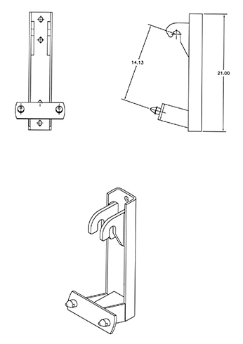 John Deere Interfacing Brackets for models 300, 300CX, 410, 420, 430,440, 460, 400X - "Bolt-on" Brackets