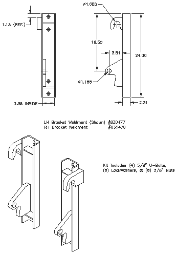 Bolt-on Interfacing Bracket Kit: Fendt (AGCO) - "Bolt-on" Brackets