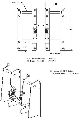 Bolt-on brackets for JD Loaders - "Bolt-on" Brackets