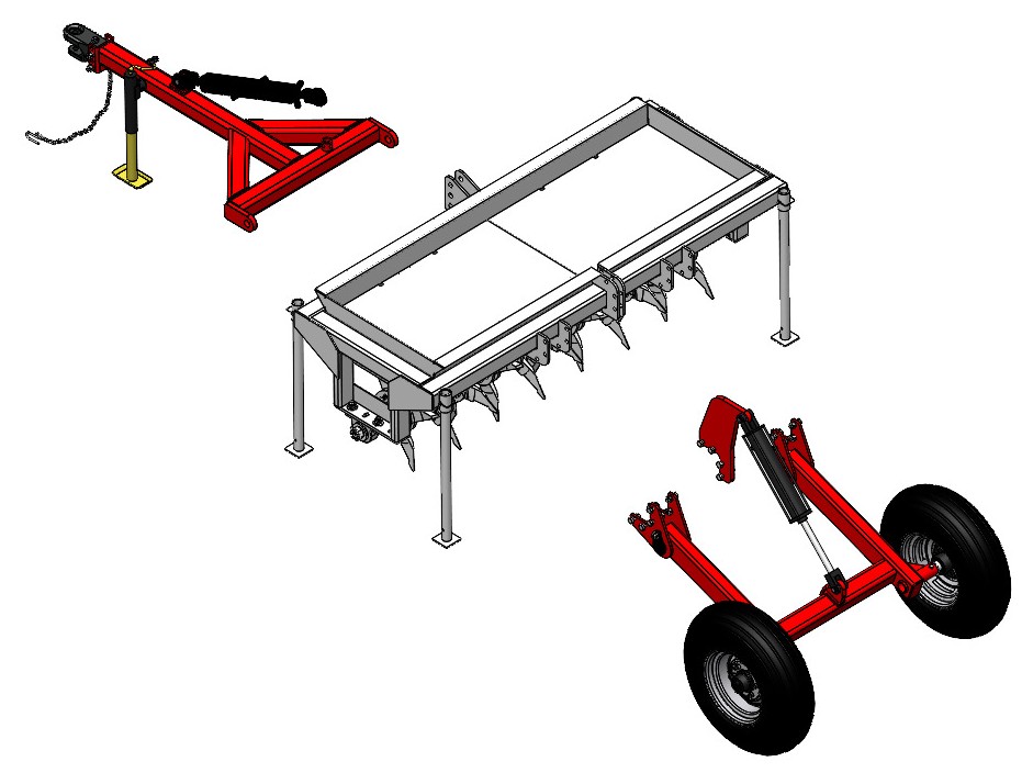 Pull Type Hitch & Rear Wheel Kit for 5' & 7' Aerator Models - Soil Aerator